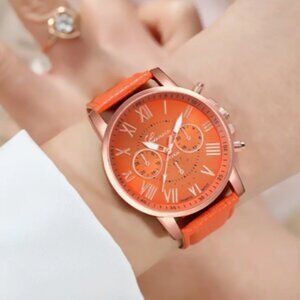 quartz watch color orange